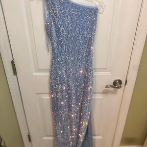 Sparkling One-Shoulder Gown